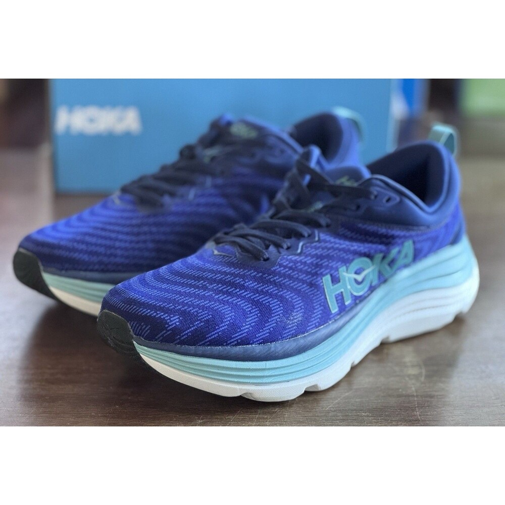 Men’s Size 10D Hoka Gaviota 5 Black Blue 1134-235-BBES Running Shoes New In Box